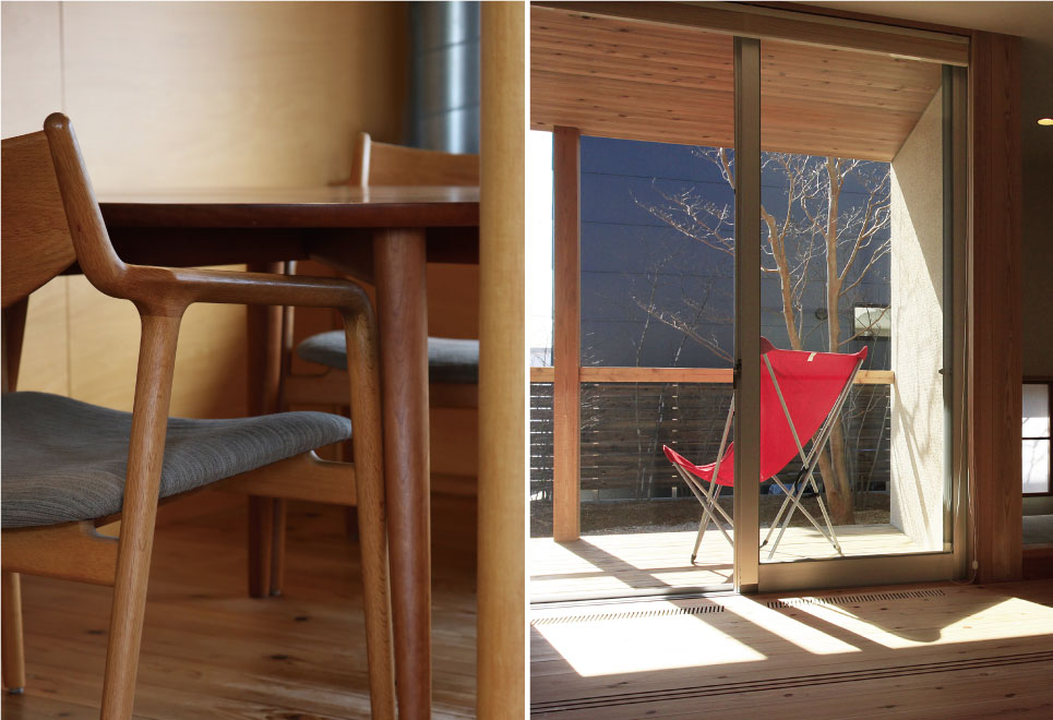 暮らしの中心は低めのダイニング